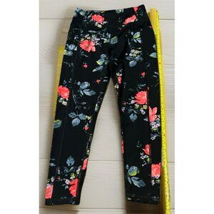 Victoria Secret Sport Women’s Black And Red Floral Athletic Leggings Stretch